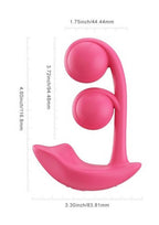 Melody Pressure Sensing App-Controlled Rechargeable Silicone Twin Balls Clit & G-spot Vibrator - Red