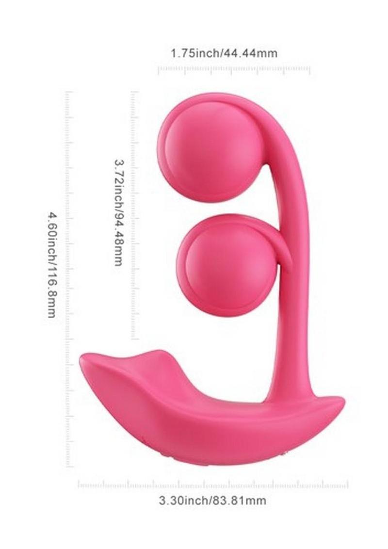 Melody Pressure Sensing App-Controlled Rechargeable Silicone Twin Balls Clit & G-spot Vibrator - Red