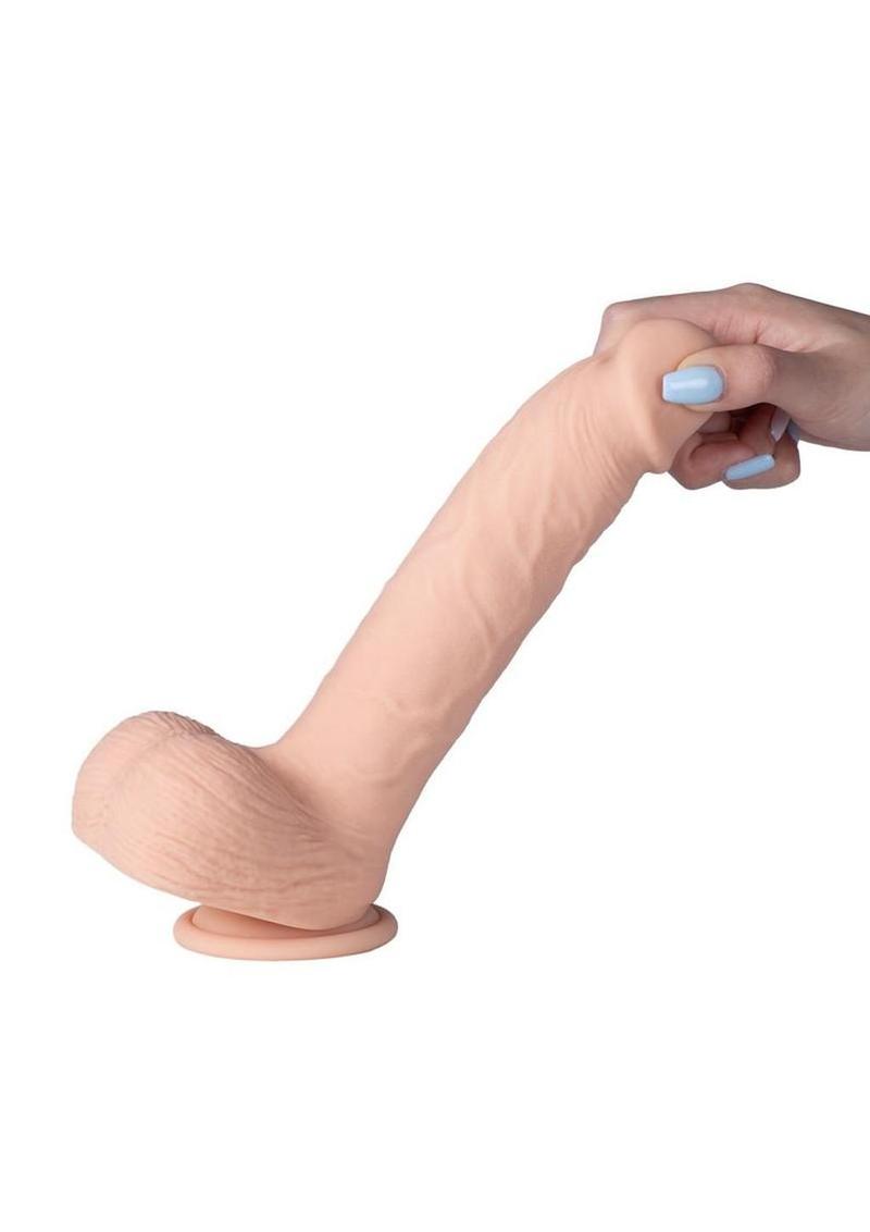 Kenzo App Controlled Big Realistic Thrusting Rechargeable Silicone Dildo 9.5 In - Caramel