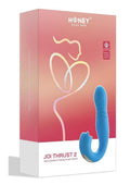 Joi Thrust 2 Pressure Sensing App Controlled Thrusting G-spot Silicone Rechargeable Vibrator & Tongue Clit Licker - Blue/Gold