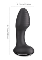 Frenzy Pressure Sensing App Control Rotating Rechargeable Silicone Butt Plug - Black