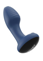 Frenzy Pressure Sensing App Control Rotating Rechargeable Silicone Butt Plug - Blue/Black