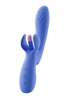 Fortexa Kinky Finger Flapping Rechargeable Silicone Clit & G-Spot Vibrator with App Control - Blue/Pink