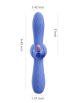 Fortexa Kinky Finger Flapping Rechargeable Silicone Clit & G-Spot Vibrator with App Control - Blue/Pink
