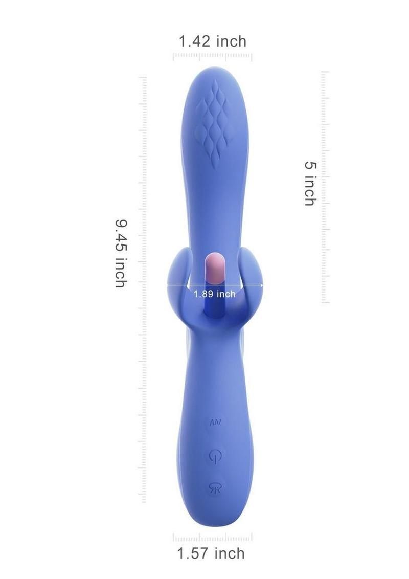 Fortexa Kinky Finger Flapping Rechargeable Silicone Clit & G-Spot Vibrator with App Control - Blue/Pink