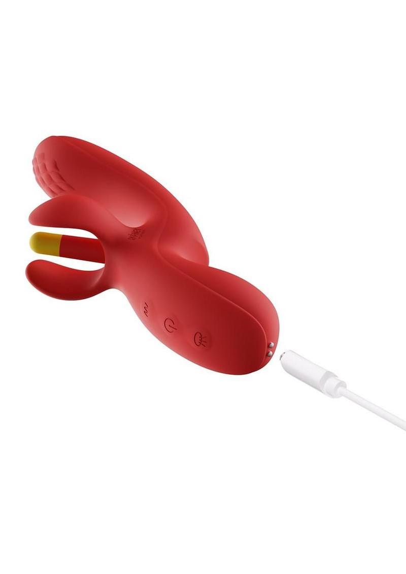 Fortexa Kinky Finger Flapping Rechargeable Silicone Clit & G-Spot Vibrator with App Control - Yellow