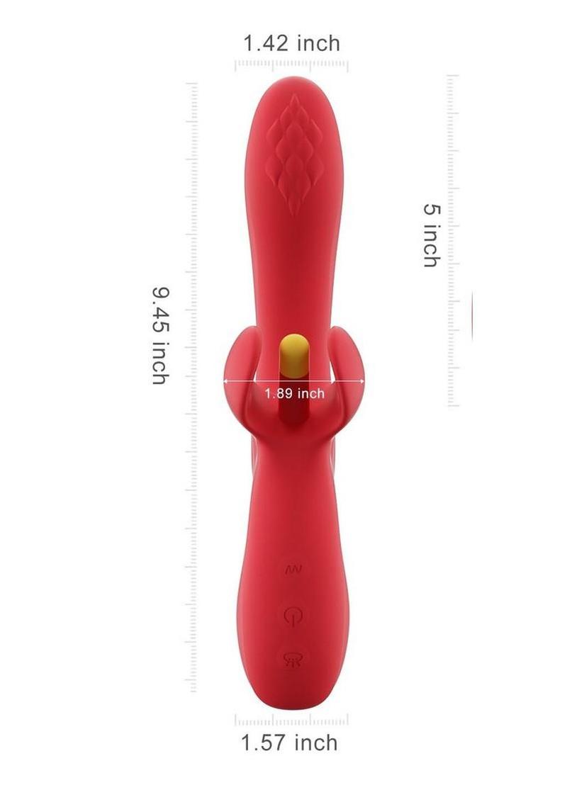 Fortexa Kinky Finger Flapping Rechargeable Silicone Clit & G-Spot Vibrator with App Control - Yellow