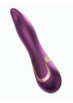 Fling Tongue-like Oral Licking Rechargeable Silicone Vibrator - Purple/Gold