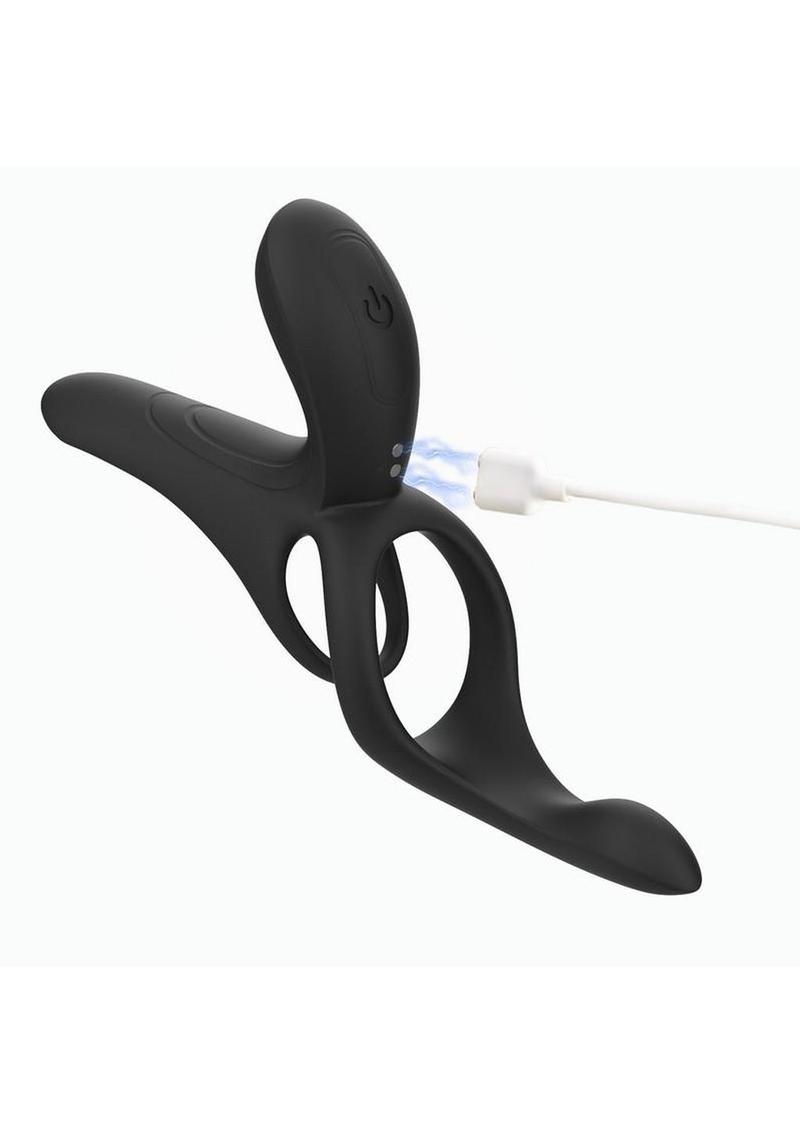 Pleasure Pivot App Control Rechargeable Silicone Couples Vibrator - Black
