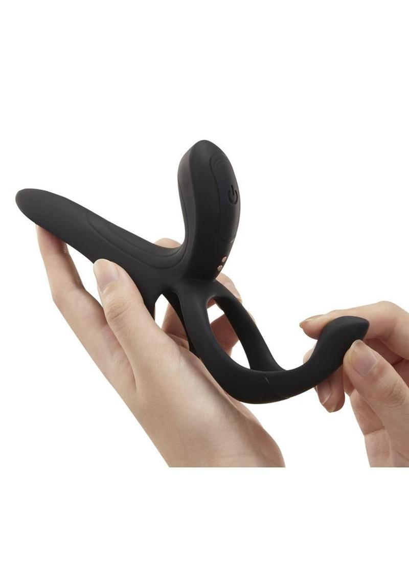 Pleasure Pivot App Control Rechargeable Silicone Couples Vibrator - Black