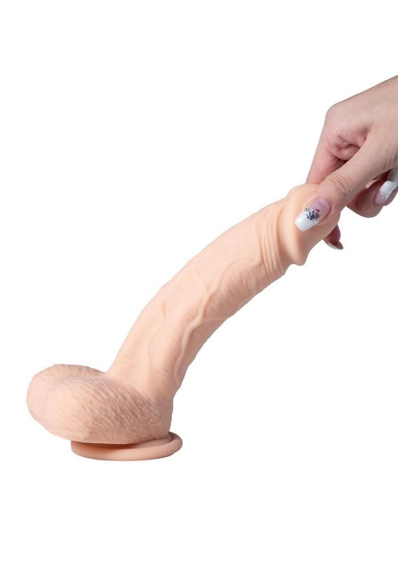 Paxton App Control Realistic Thrusting Penetrator Rechargeable Silicone Dildo 7.5In - Caramel