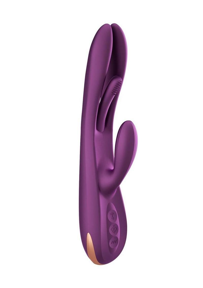 Terri App controlled Kinky Finger Tapping Rabbit Vibrator - Purple/Gold