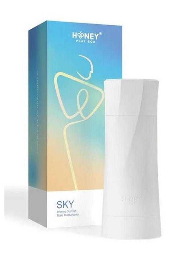 Sky Intense Suction & Vibration Rechargeable Blowjob Machine - White
