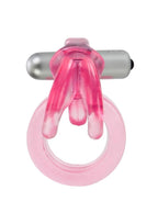 Couple's Enhancers Triple Clit Flicker Cock Ring - Red