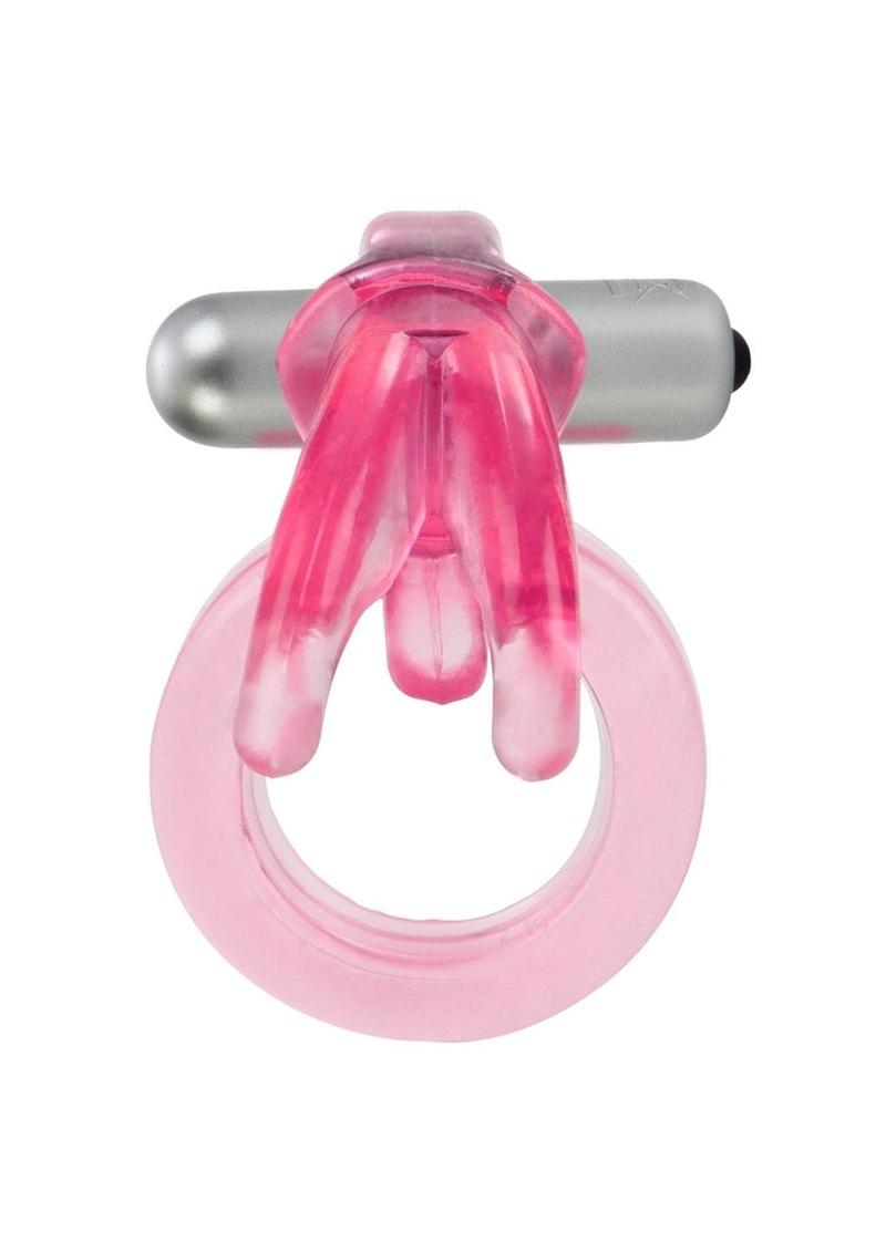 Couple's Enhancers Triple Clit Flicker Cock Ring - Red