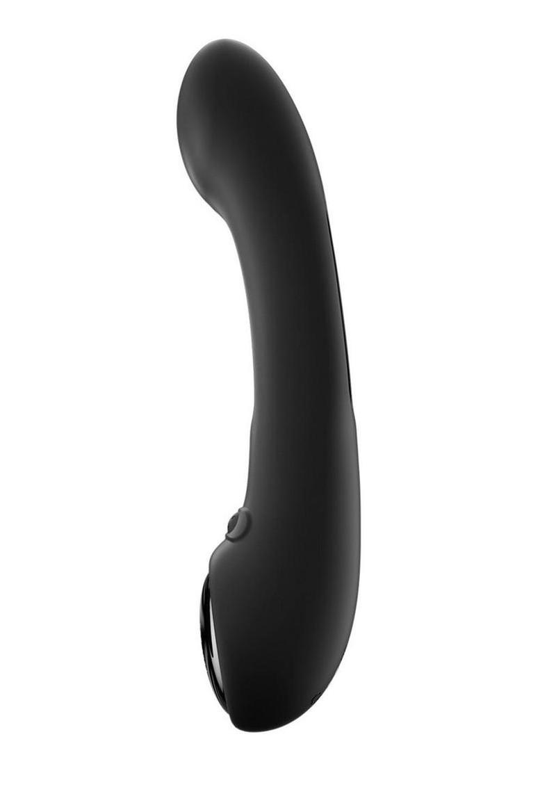 Tempo Pressure Sensing App Controlled Kinky Finger Tapping Rechargeable Silicone G-spot Vibrator - Black