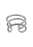 Rouge Stainless Steel Triple Wire Glans Ring - Silver