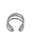 Rouge Stainless Steel Triple Wire Glans Ring - Silver