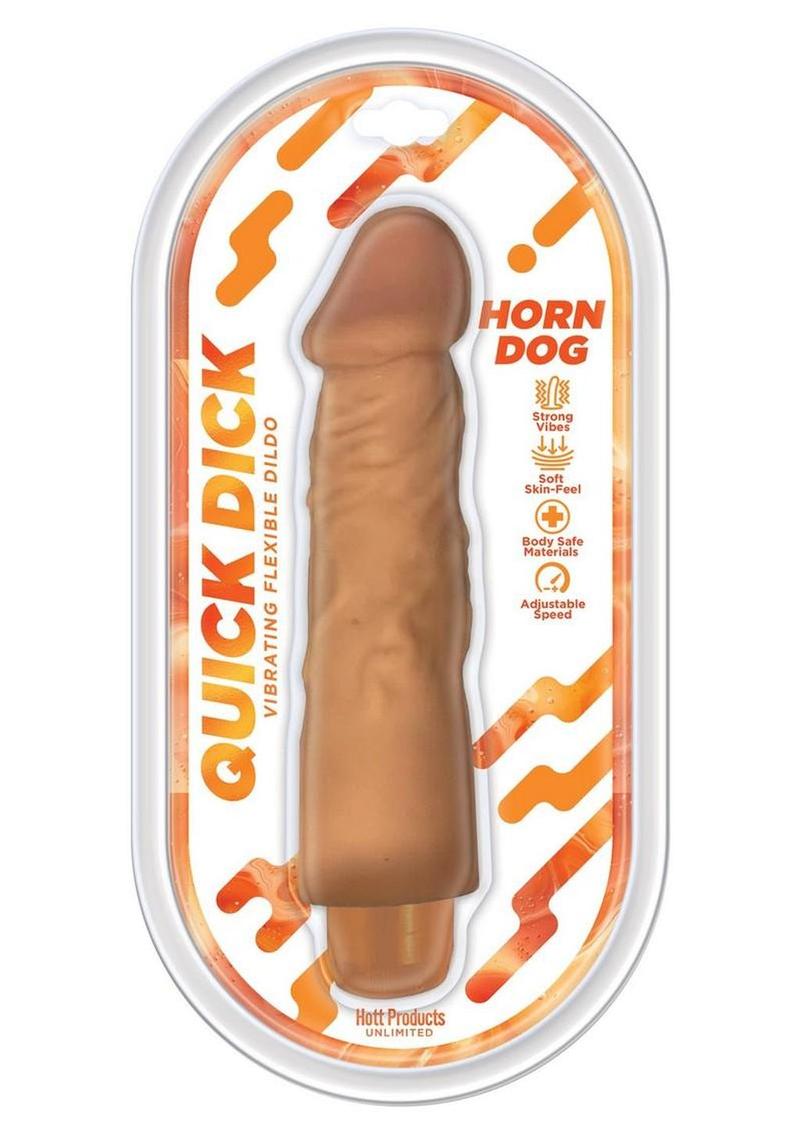 Quick Dick Horn Dog Vibrating Silicone Dildo - Vanilla