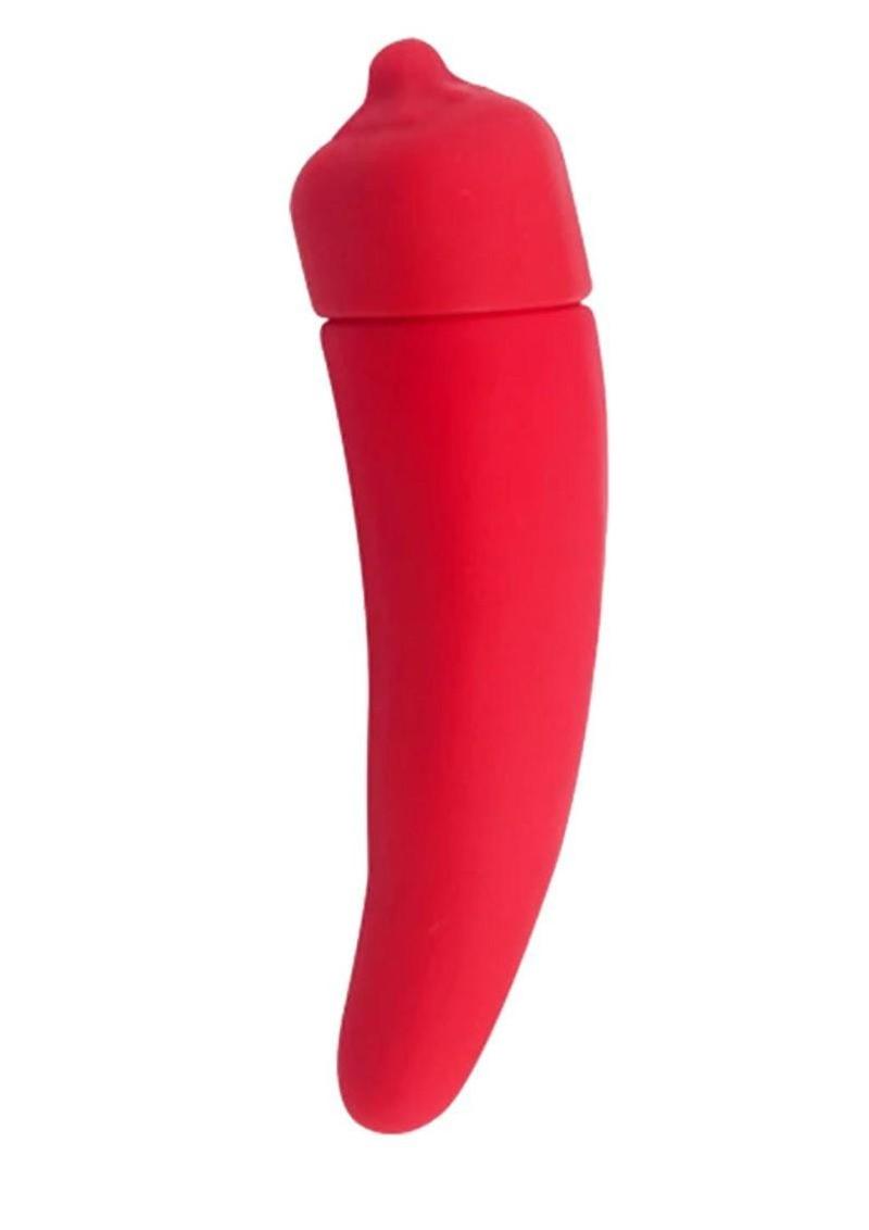 Edgy Veggies Perky Pepper Rechargeable Silicone Vibrator - Red/Green