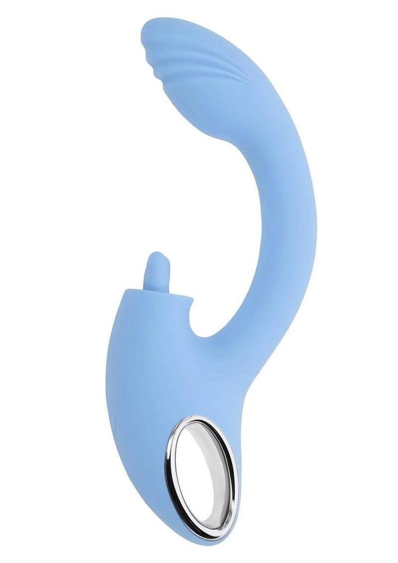 Playboy Sapphire Sky Rechargeable Silicone Rabbit Vibrator - Blue