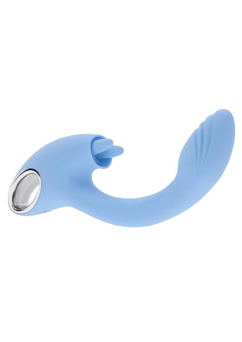 Playboy Sapphire Sky Rechargeable Silicone Rabbit Vibrator - Blue
