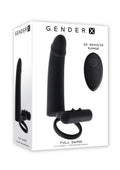 Gender X Full Swing Rechargeable Silicone Vibrating Dildo with Dual Cock Ring and Remote Control - Black
