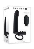 Gender X Full Swing Rechargeable Silicone Vibrating Dildo with Dual Cock Ring and Remote Control - Black