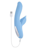 Playboy In Bloom Rechargeable Silicone Heating Rabbit Vibrator - Blue