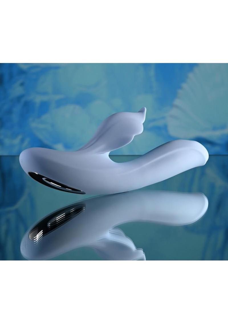 Playboy In Bloom Rechargeable Silicone Heating Rabbit Vibrator - Blue