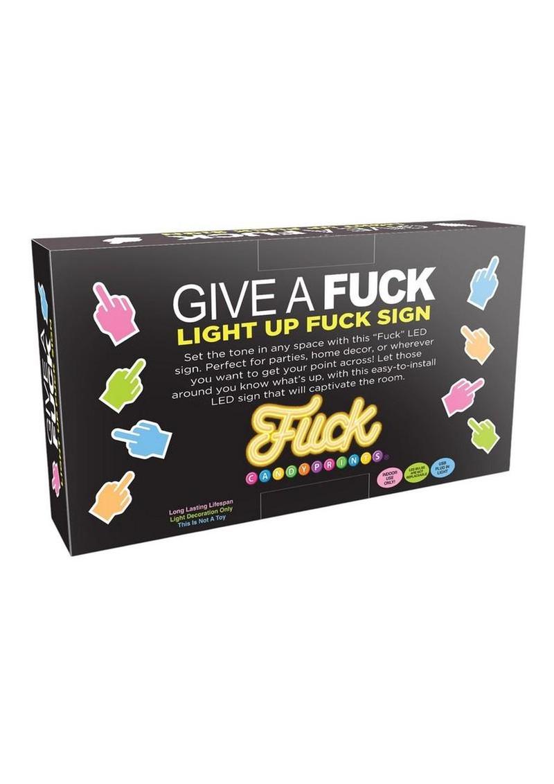 Neon Light Up Fuck Sign - Silver/White
