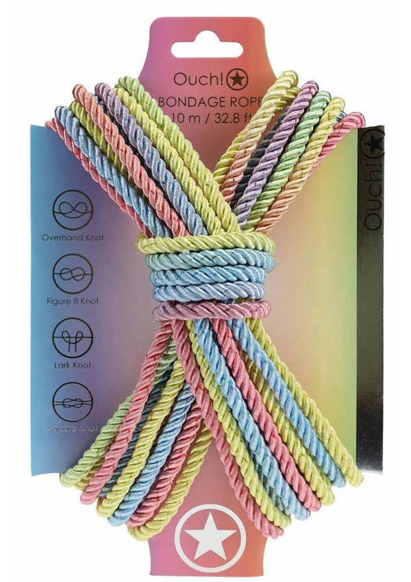Ouch! Bondage Rope 10 Meter Nylon - Multicolor Pastel