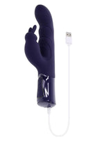 Big Deal Girthy Rechargeable Silicone Rabbit Vibrator - Purple
