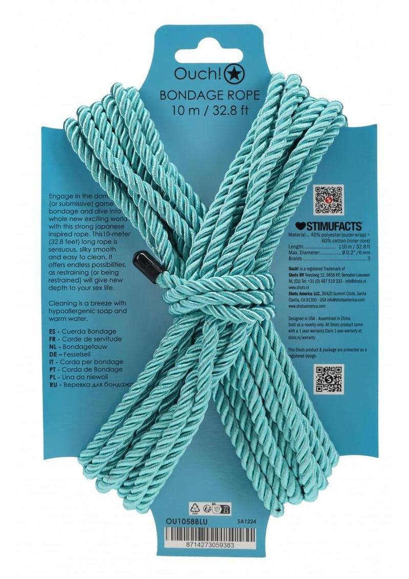 Ouch! Bondage Rope 10 Meter Nylon - Blue