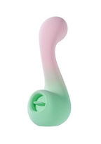 Play With Me Melody Rechargeable Silicone Dual-End Vibrator - Pink/Green
