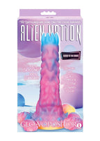 Alien Nation Glo-Vopositor Silicone Glow in the Dark Dildo with Eggs - Pink/Blue