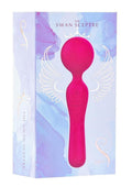 The Swan Sceptre Rechargeable Silicone Dual End Wand Massager - Magenta