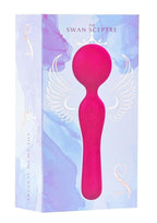 The Swan Sceptre Rechargeable Silicone Dual End Wand Massager - Magenta
