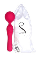 The Swan Sceptre Rechargeable Silicone Dual End Wand Massager - Magenta