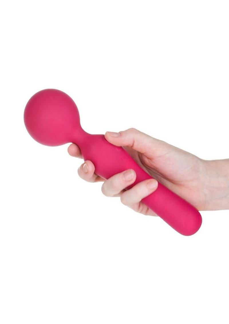 The Swan Sceptre Rechargeable Silicone Dual End Wand Massager - Magenta