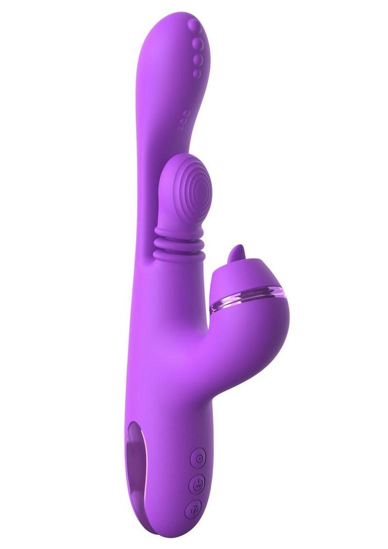 Fantasy for Her IntiMotion Pulse Pro Rechargeable Silicone Triple Rabbit Vibrator with Clitoral Stimulator - Purple