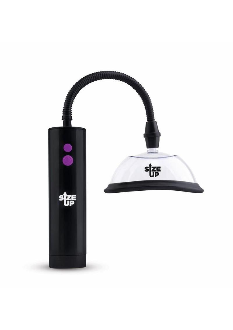 Size Up Rechargeable Pussy Pump Two Chambers - Black/Clear