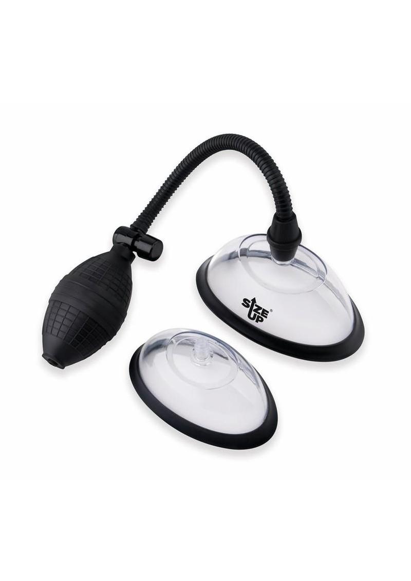 Size Up Classic Pussy Pump with Two Chambers - Black/Clear