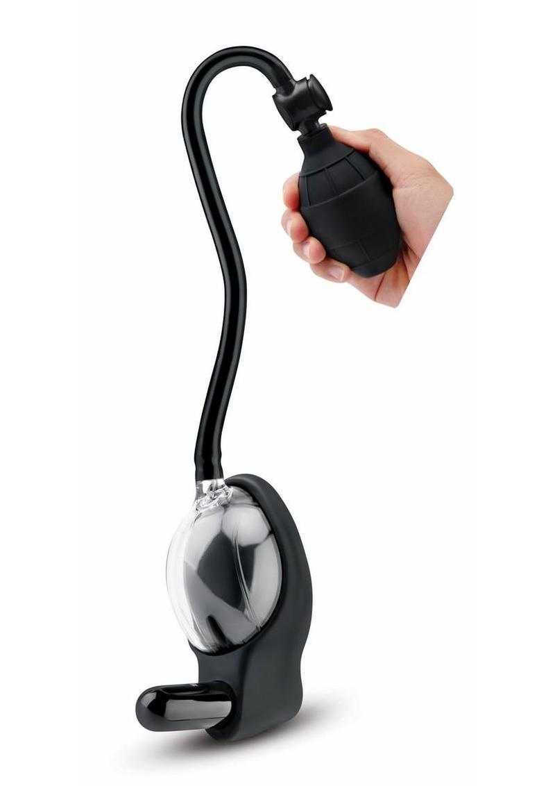 Size Up Rechargeable Vibrating Petite Pussy Pump - Black/Clear