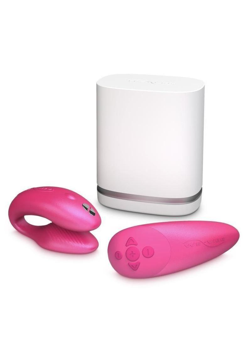 We-Vibe Chorus Rechargeable Couples Vibrator with Squeeze Remote Control - Cosmic Pink