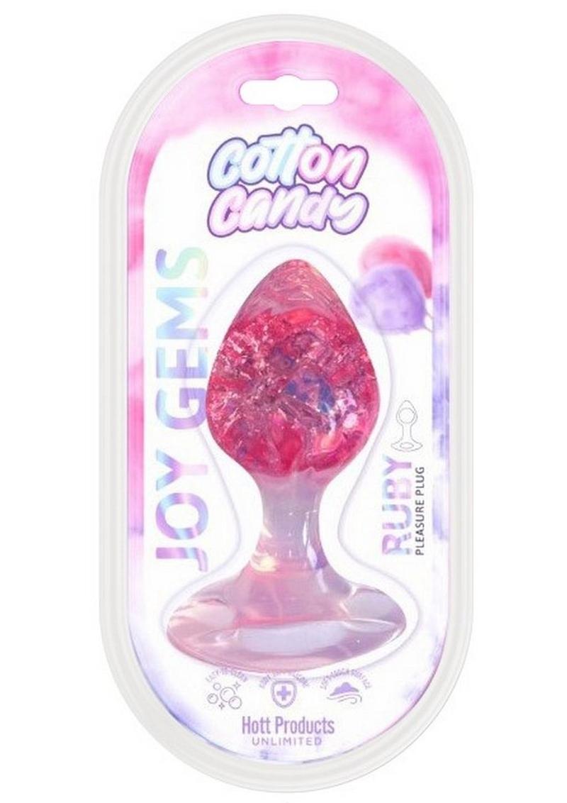 Cotton Candy Joy Gems Silicone Pleasure Anal Plug - Ruby Red