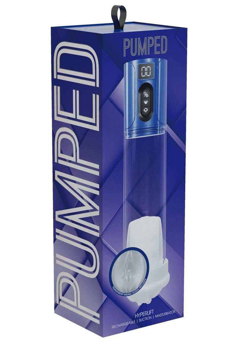 Pumped HyperLift 7 Function Rechargeable Masturbator - Metallic Blue