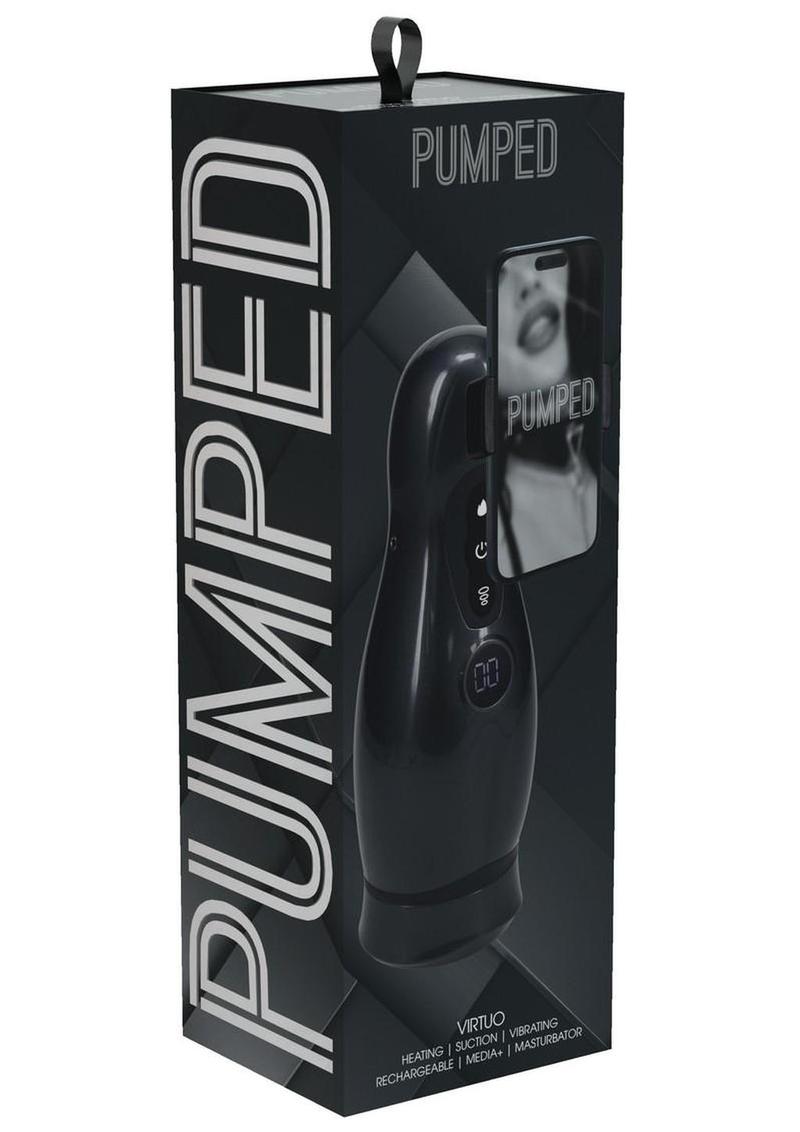 Pumped Virtuo 10 Function Rechargeable Masturbator with Phone Attachment - Gun Metal