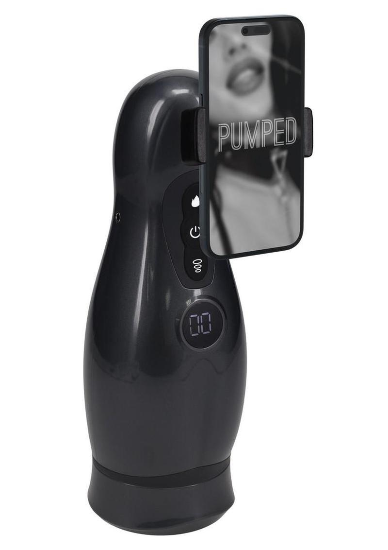 Pumped Virtuo 10 Function Rechargeable Masturbator with Phone Attachment - Gun Metal