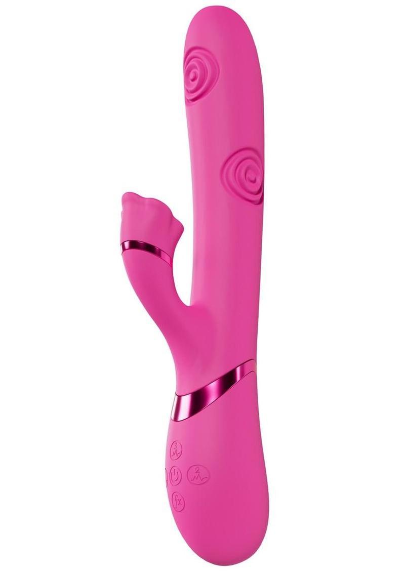 Vive Fiore Silicone Rechargeable Triple Motor G-Spot Air Wave Rabbit Vibration - Pink